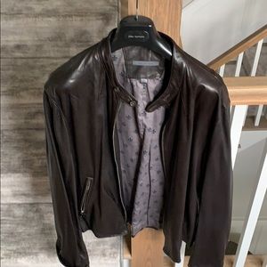 John varvatos chocolate brown leather jacket